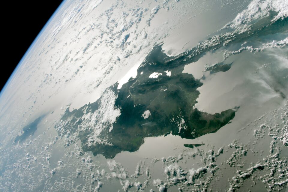 Astronaut view of Hispaniola in the Caribbean Sea