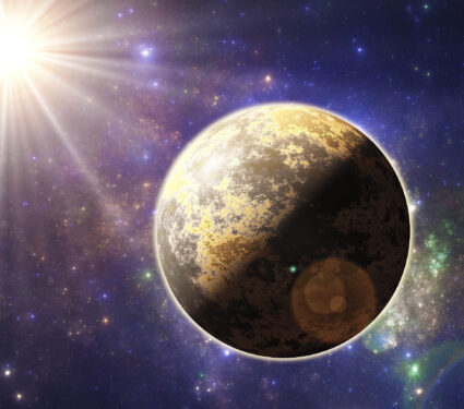 Deep,Space,Alien,Planet,,Scifi,3d,Illustration