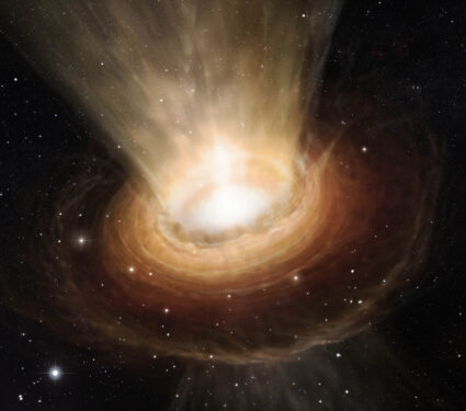 Artist's impression of the surroundings of the supermassive blac