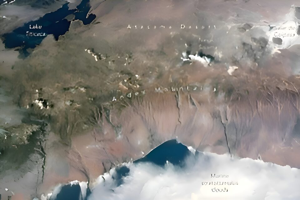 The Atacama Desert on the west coast of South America