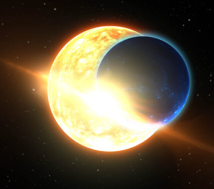 The,Exoplanet,Transit.,Distant,Exoplanet,Passes,Between,Its,Star,And