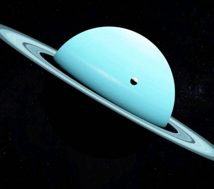 Satellite,Ariel,Or,Uranus,I,Orbiting,Around,Uranus,Planet.,3d