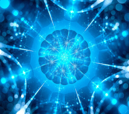 Blue,Glowing,Quantum,Gravity,In,Space,,Surrender,,Computer,Generated,Abstract