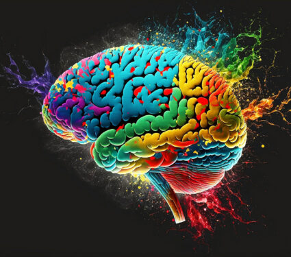 3d,Abstract,Illustration,Of,Colorful,Human,Brain