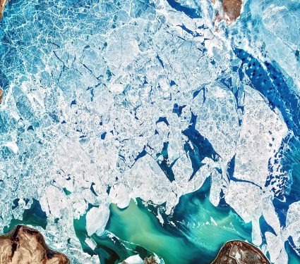 Satellite,Photo,Of,Ice,Pattern,,Aerial,Top,View,Of,Blue