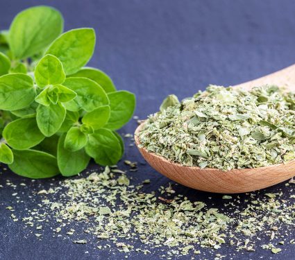 Dried,Marjoram,Or,Oregano,On,A,Black,Background,,Fresh,Marjoram