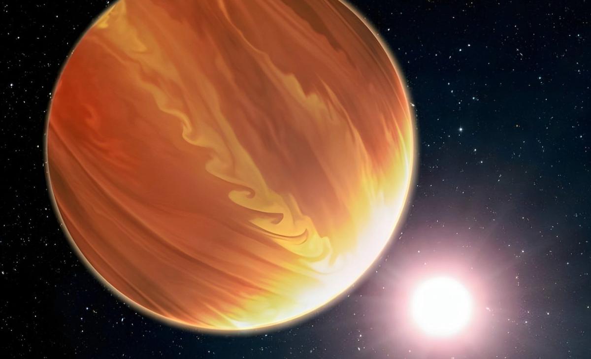 Raging winds and hidden metals: The wild weather of a distant exoplanet