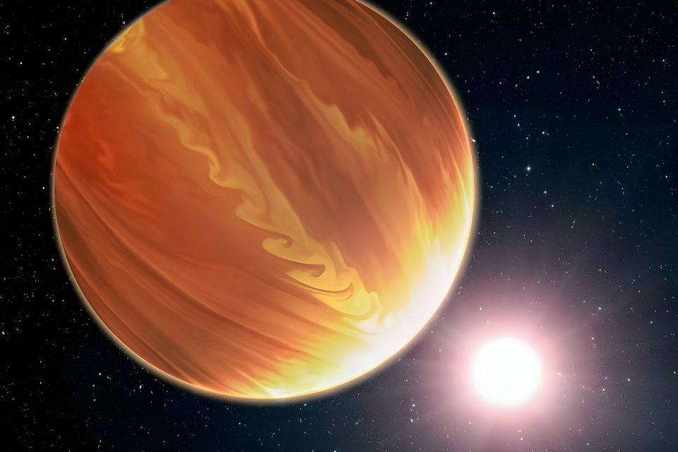 Raging winds and hidden metals: The wild weather of a distant exoplanet