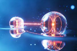 Physics,Quantum,And,Quantum,Entanglement,,3d,Rendering.,3d,Illustration.
