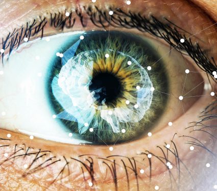 The,Human,Eye,With,The,Image,Of,The,Brain,In