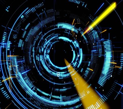 Rays,Of,Light,Passing,Through,Cyberspace.,Communication,Network,Concept.