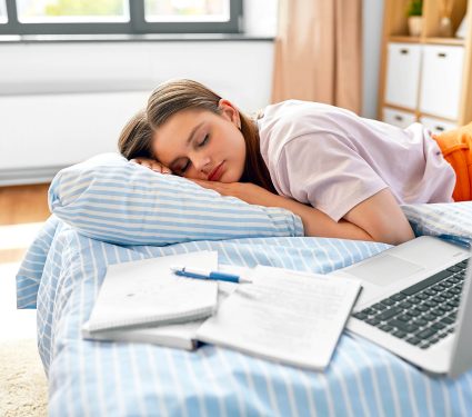 School,,Education,And,Laziness,Concept,-,Tired,Teenage,Student,Girl