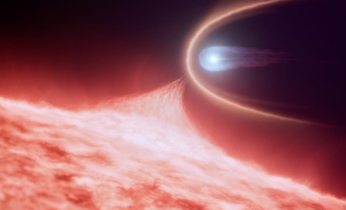 Hubble spots a white dwarf created in a violent star collision
