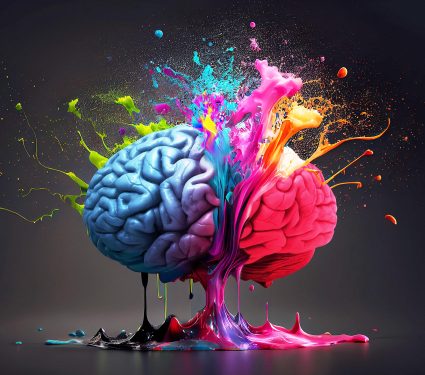 Creative,Art,Brain,Explodes,With,Paints,With,Splashes,On,A