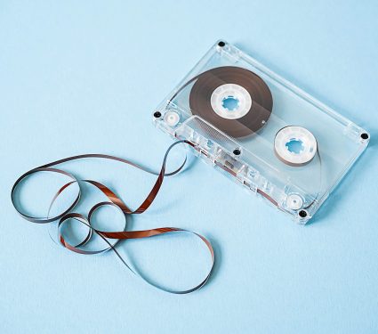 Vintage,Audio,Cassette.,Old,Transparent,Cassette,Tape.