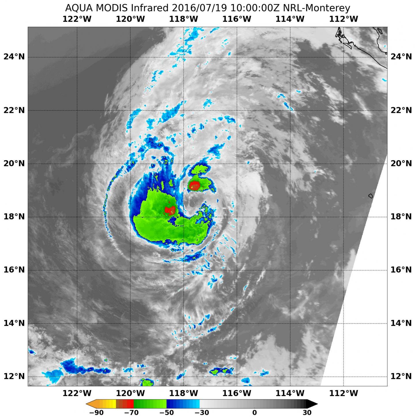 Aqua satellite sees an almost symmetrical Tropical Storm Estelle