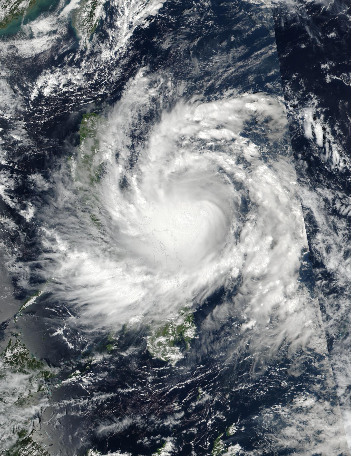 Tropical Storm Sarika seen approaching the Philippines