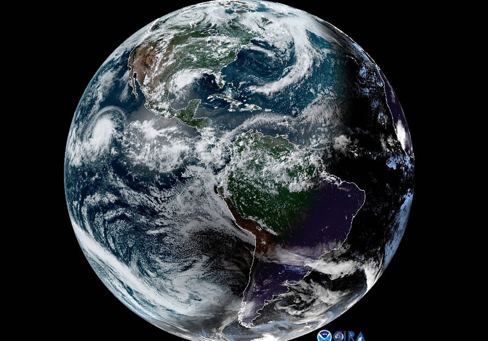 Satellites capture the total eclipse over South America