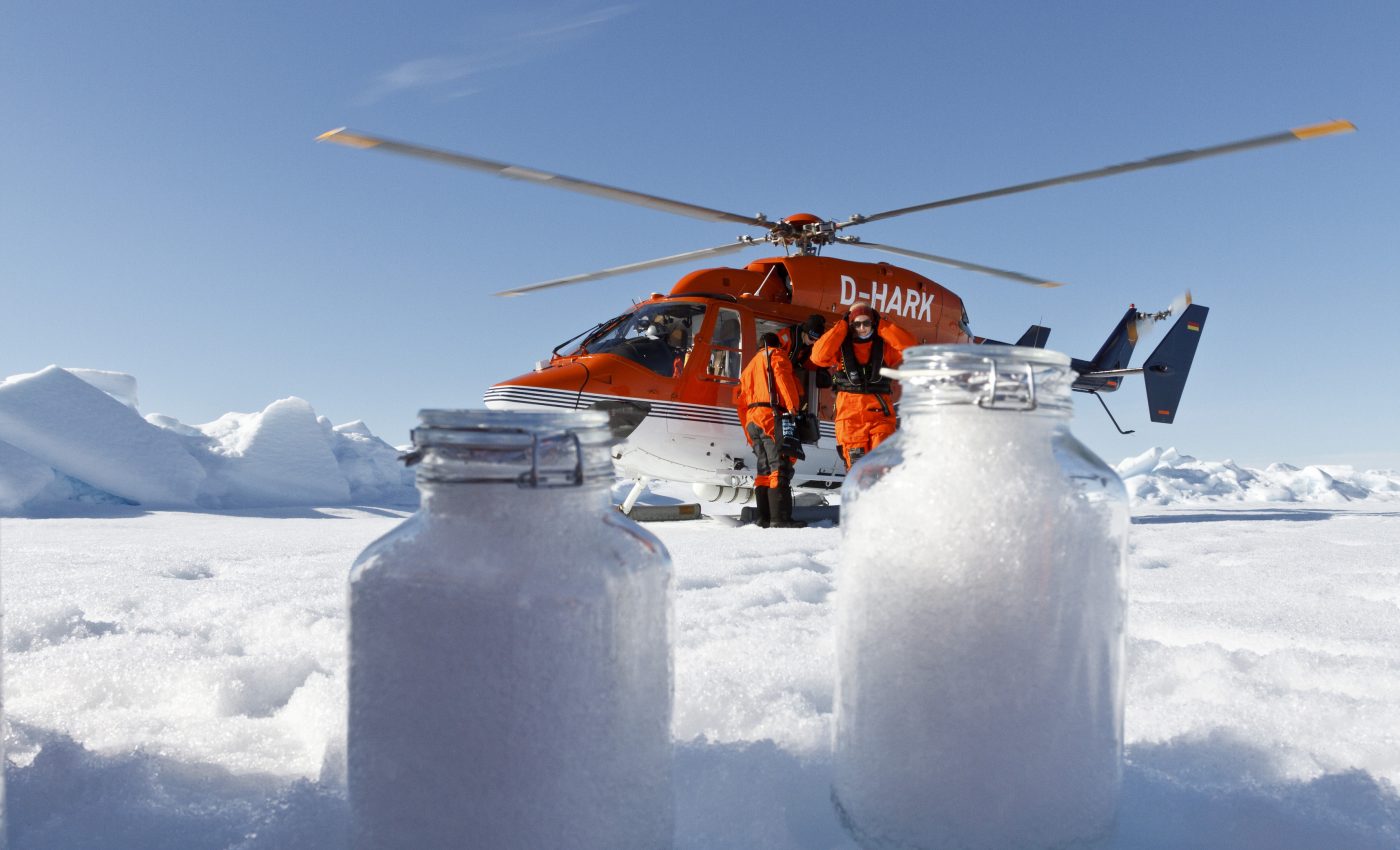 Microplastics travel long distances through the air and fall with the snow