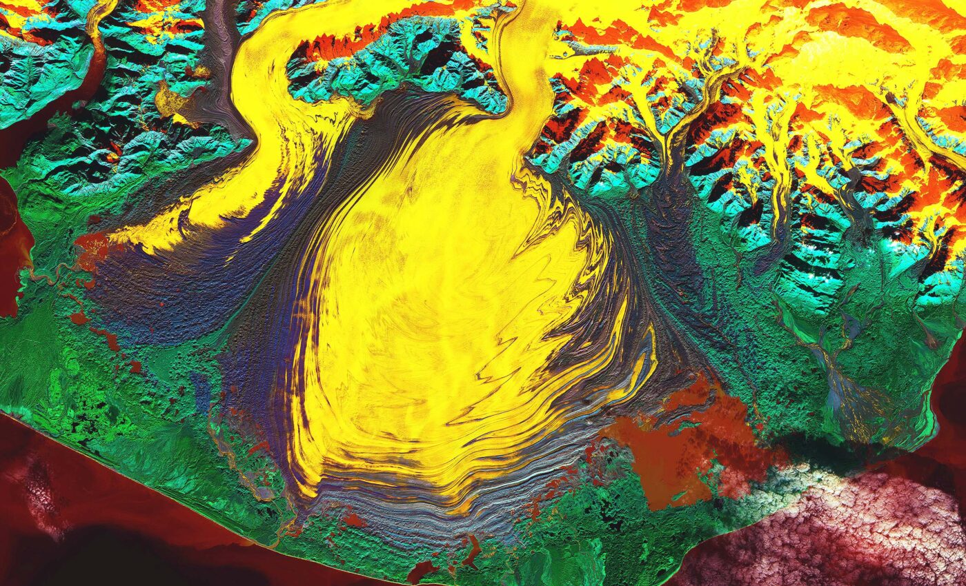 Breathtaking NASA photo of the Malaspina Glacier resembles an abstract painting