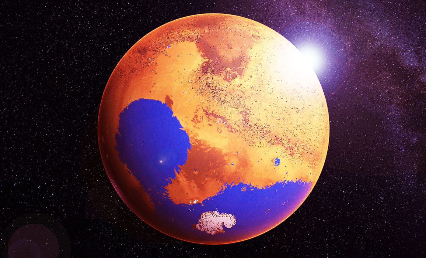 Water reservoir on Mars is two miles deep, would cover planet with nine feet of water