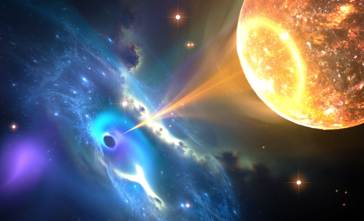 "Cosmic Cannibals" expel jets of matter that contain elements needed for life