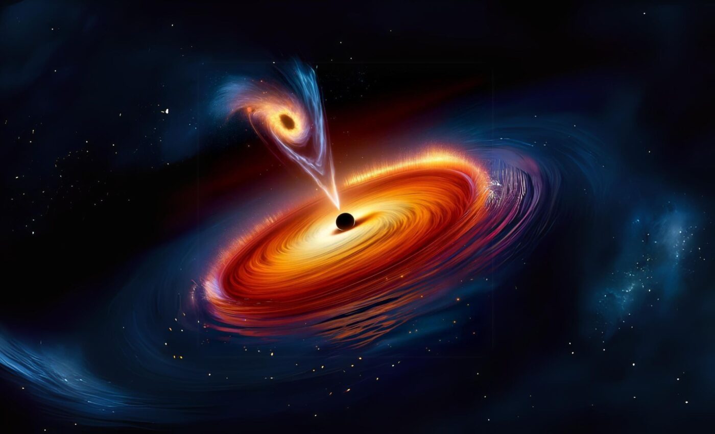 Small black hole disrupts a bigger one, causing 'cosmic hiccups'