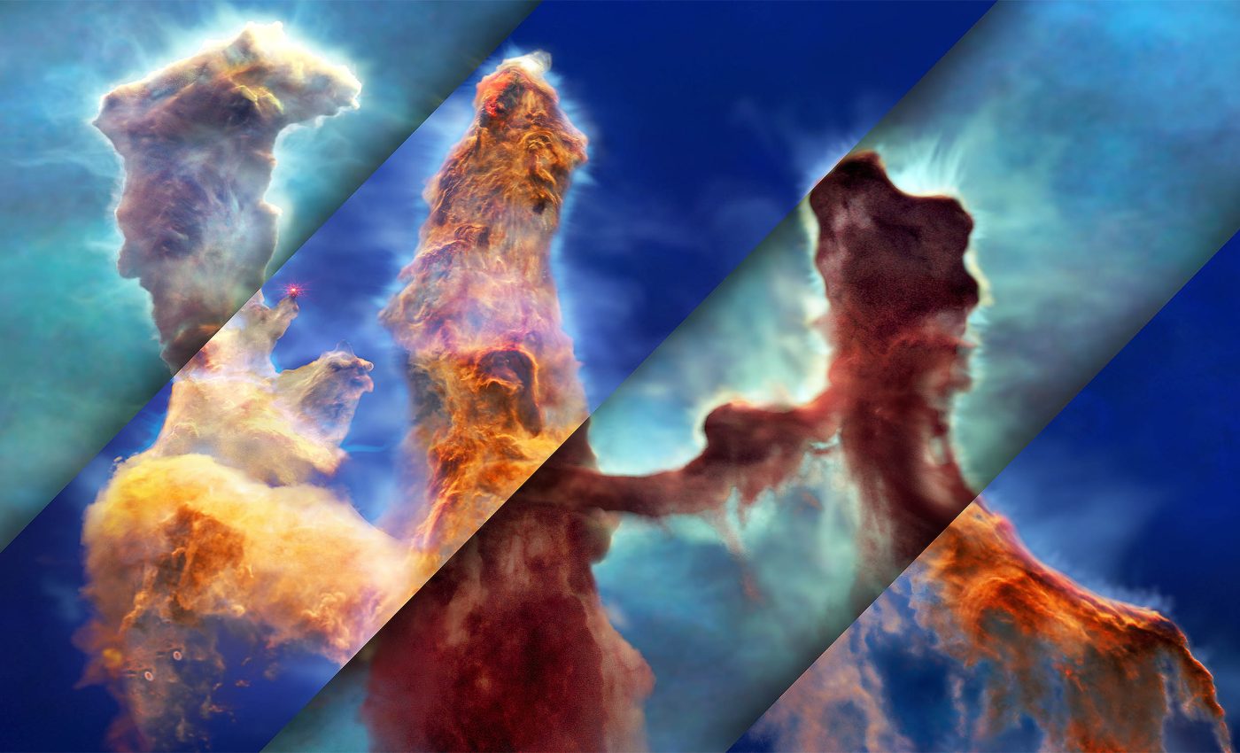 "Pillars of Creation" star-forming factory seen in stunning new 3D video from NASA