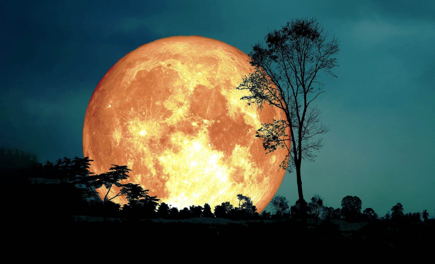 Full moon trifecta tonight: Harvest moon, supermoon, and partial eclipse