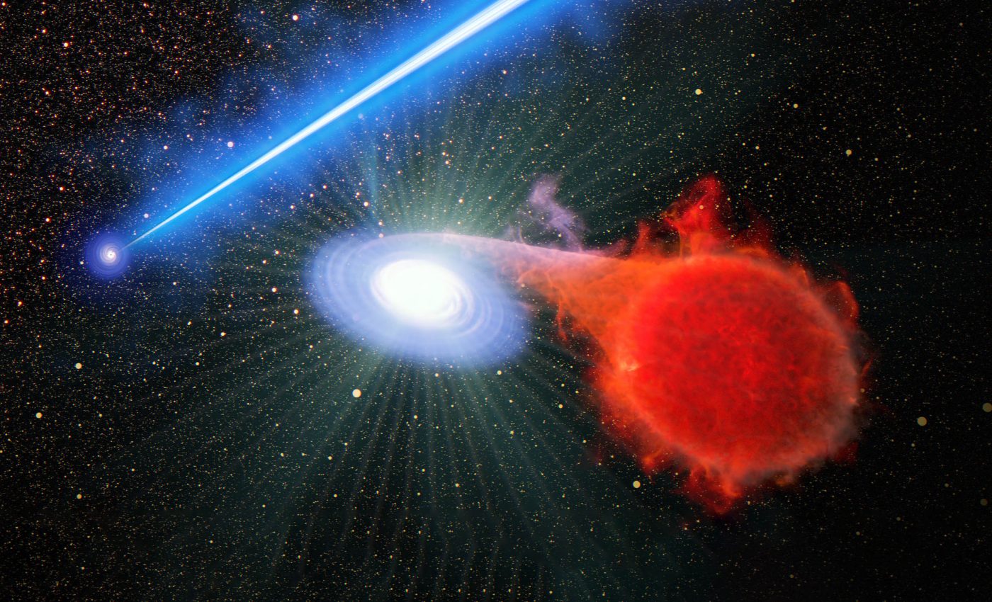 Black hole jets cause stars to erupt as they pass through galaxies