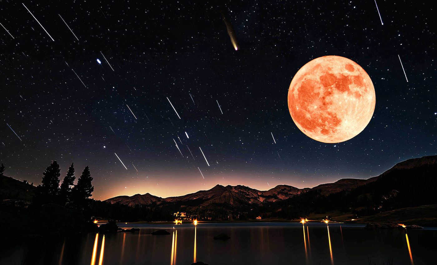 Hunter's supermoon, a comet, and Orionids meteors are sharing the sky tonight