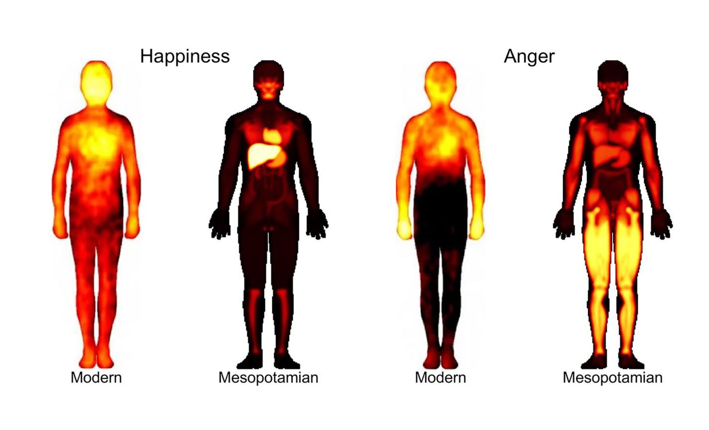 Early humans felt emotions in unusual body parts compared to modern humans