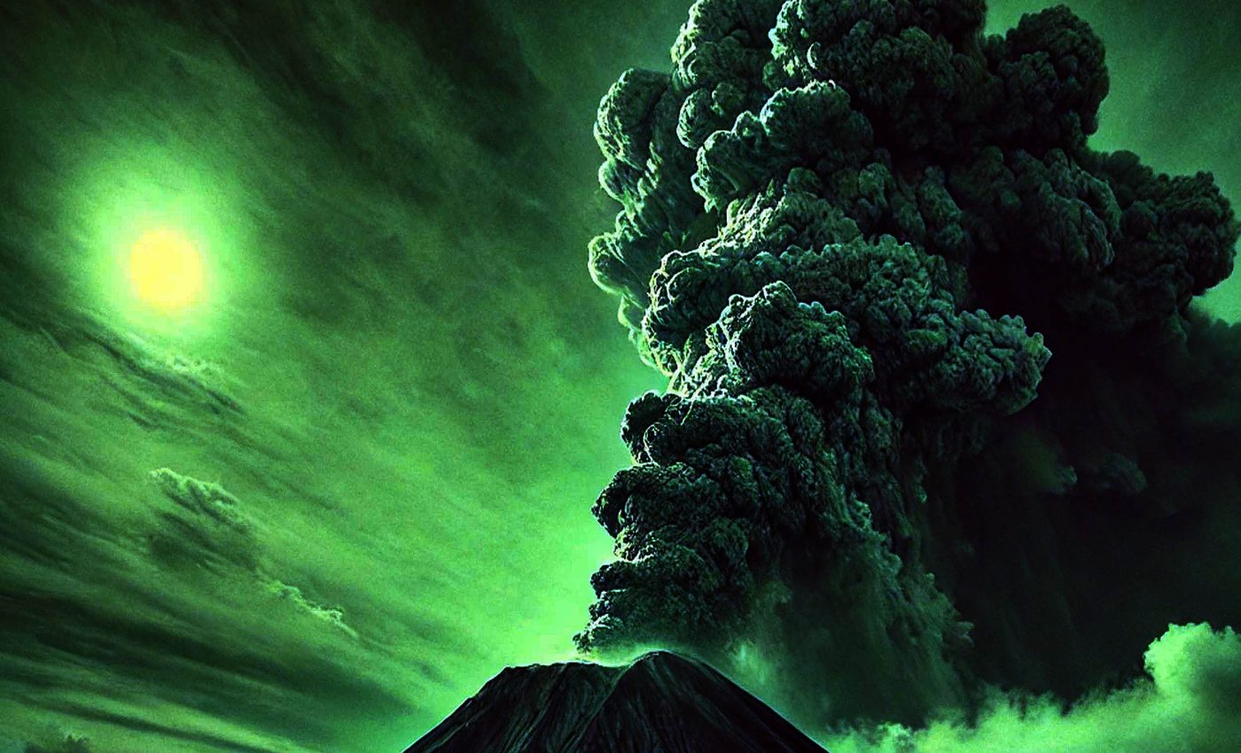 Volcanic eruption that cooled the Earth and turned the Sun green