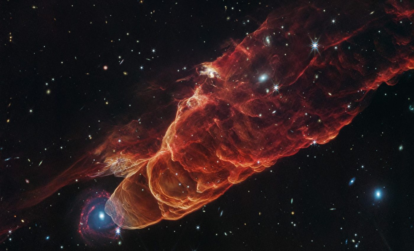 Cosmic Tornado: A young star’s jet collides with space dust