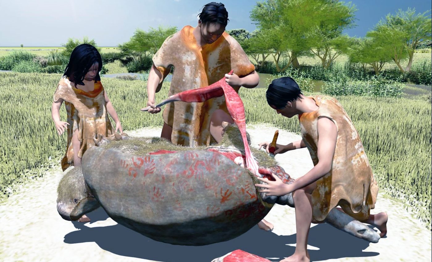 First humans in South America survived by eating giant armadillos