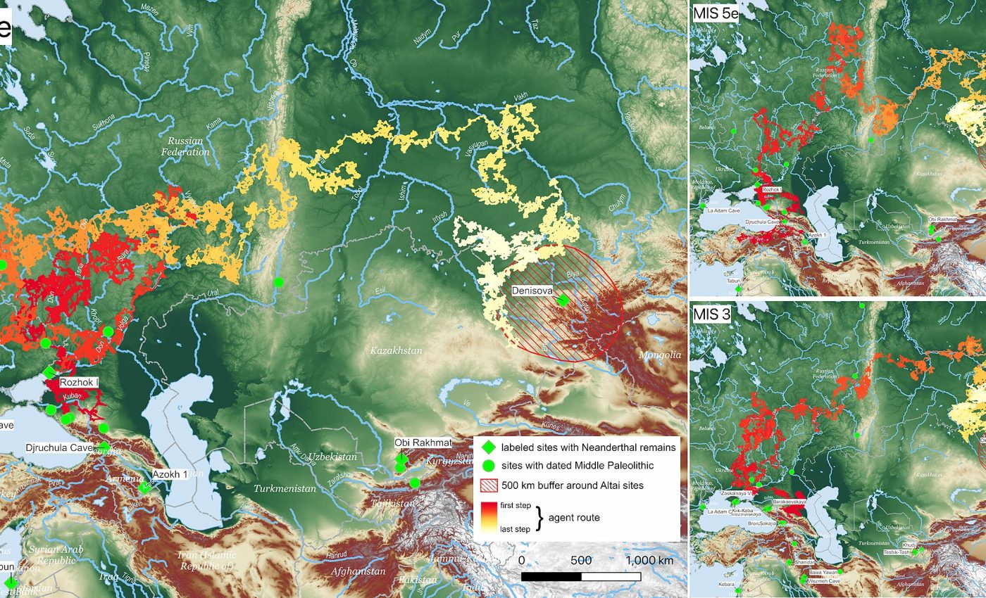 Neanderthal superhighways through Eurasia recreated with supercomputers