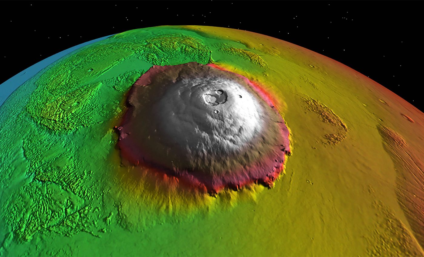 Volcanoes made it snow on Mars, burying ice near the equator