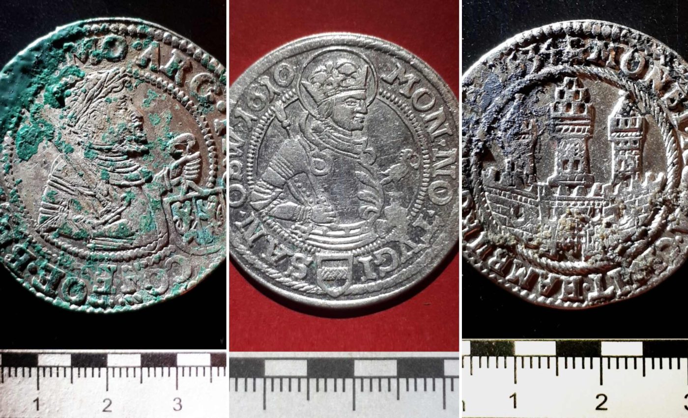 Archaeologists discover a treasure trove of silver coins hidden for almost 400 years