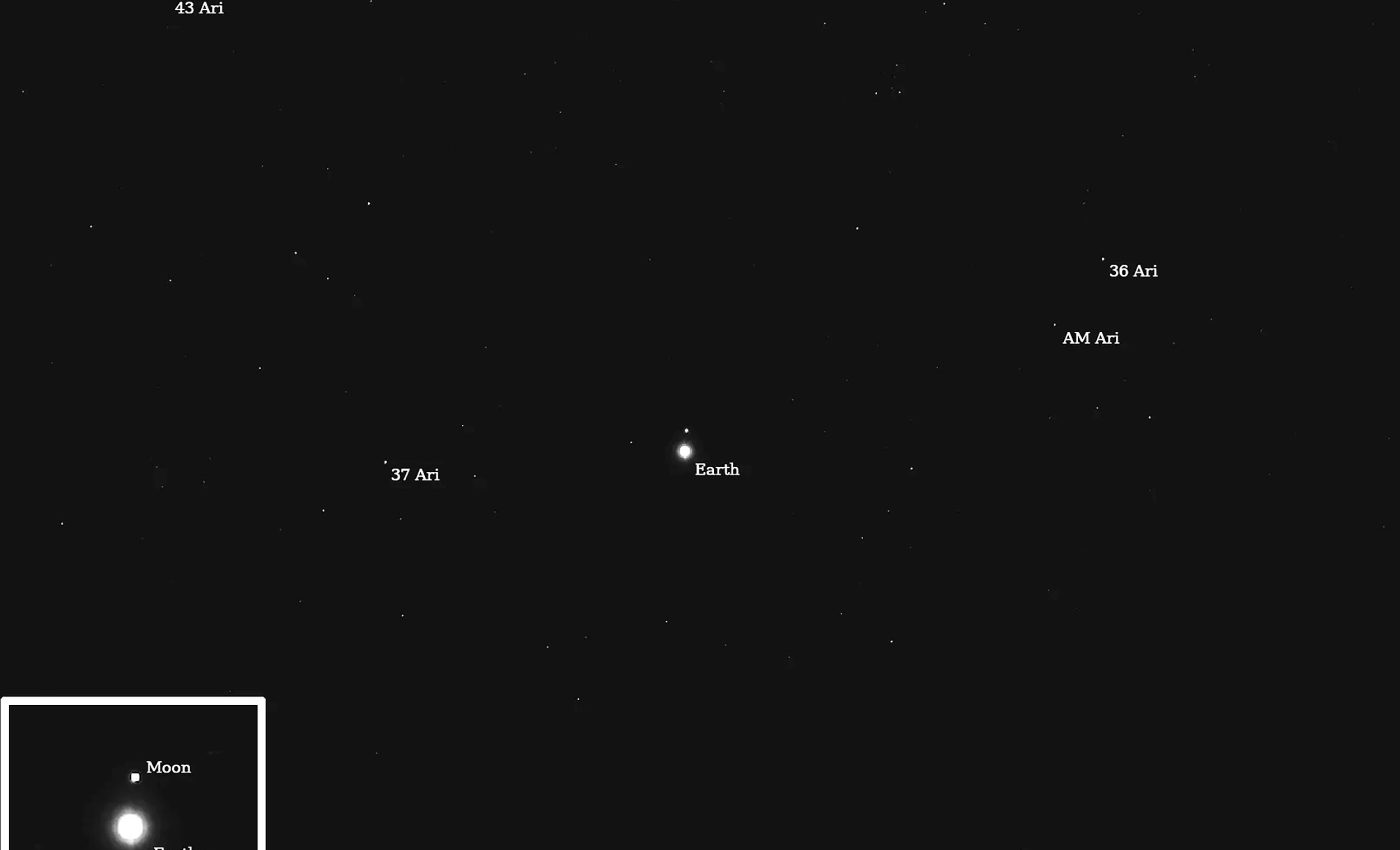 NASA's Psyche probe photographed Earth and the Moon from 180 million miles away