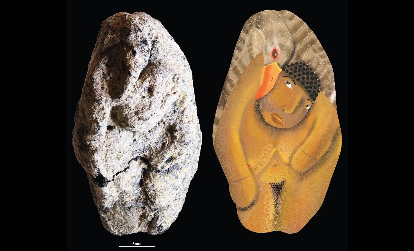 Ancient figurine of a woman and a goose shows how prehistoric humans explained life through art