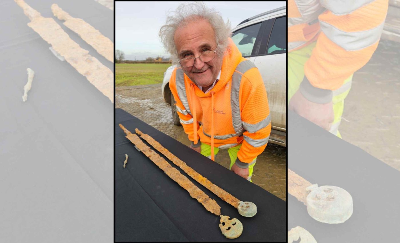 Man finds a pair of 2,000-year-old Roman swords in a field