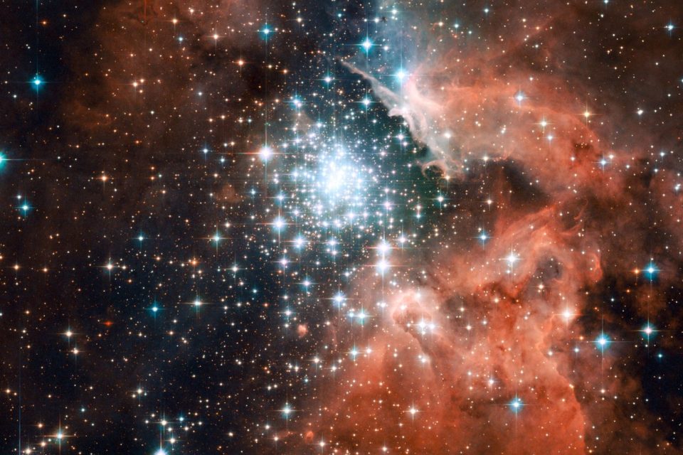 Million-year-old starburst shines with extreme stellar activity